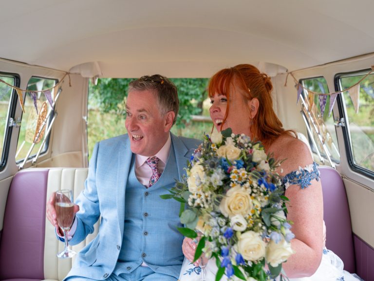 Bride and groom enjoying their day at the Sadie Centre