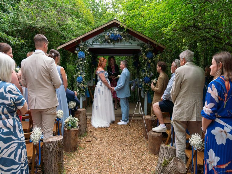 Documentary wedding moment at the Enchanted Gardens