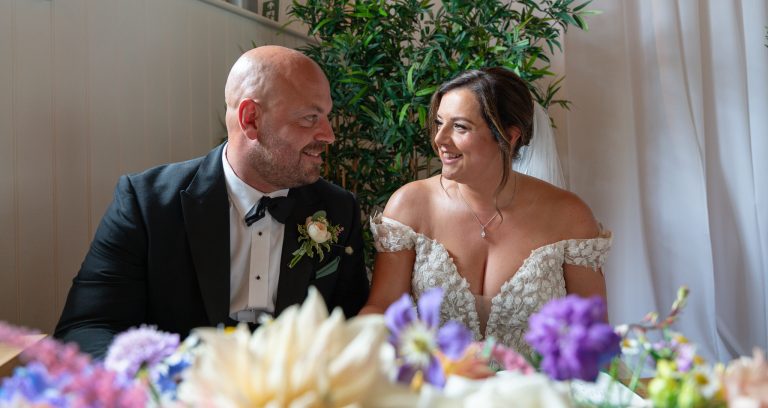 Quiet moment between the couple at The Barns at Alswick