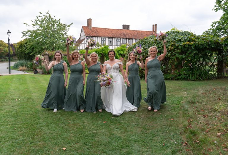 Bridesmaids in the gardens at The Barns at Alswick