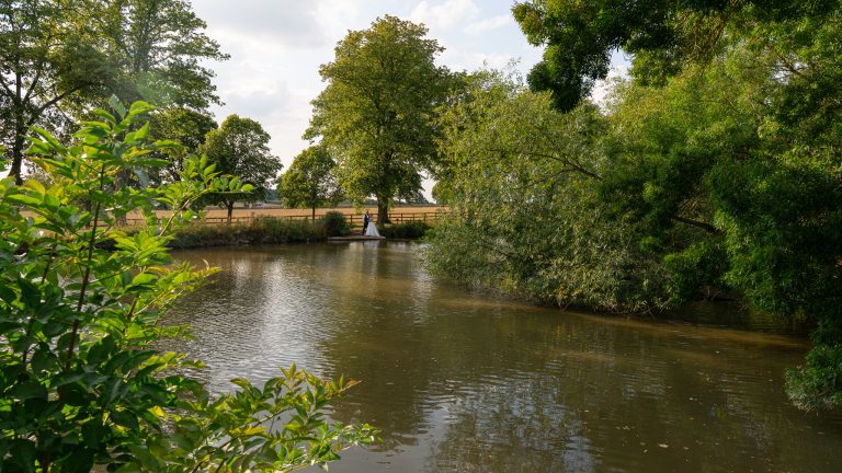 The lake in the grounds at The Barns at Alswick