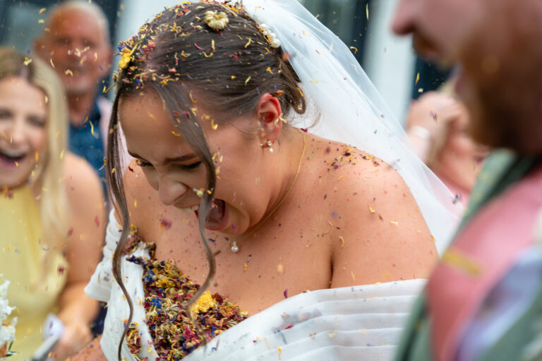 Confetti Direct Hit - candid wedding photo by TME Photography Herts